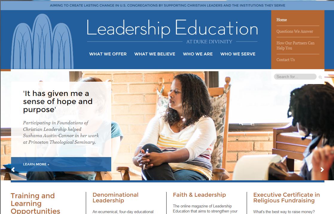 The organization logo for Leadership Education at Duke Divinity Here