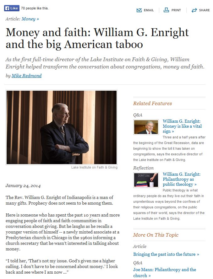 article Money and Faith: William G. Enright and the Big American Taboo Here